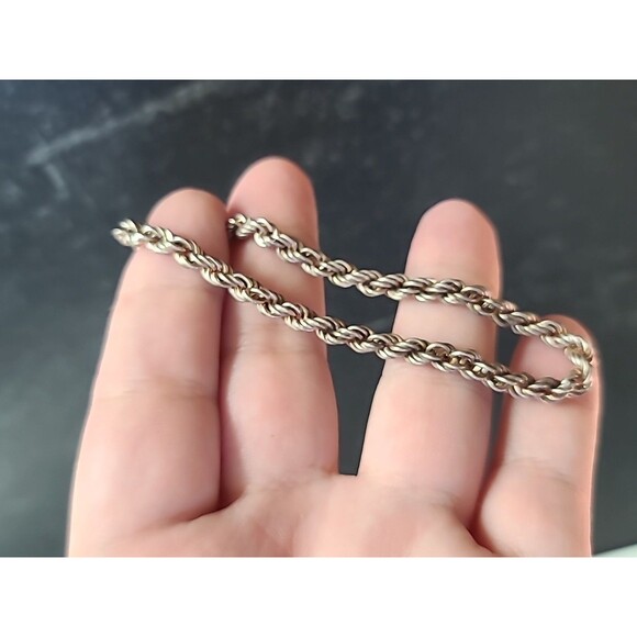 Italian 925 Sterling Silver Chain Bracelet Vintage - Picture 1 of 10